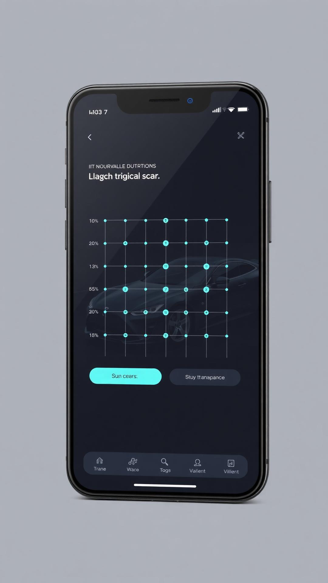 The Eye mobile app showing a digital insurance claim interface with damage markers
